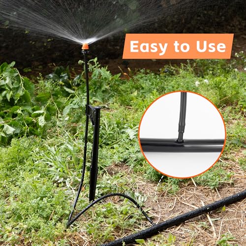 12-Set 180° Drip Irrigation Micro Sprinkler Head with 13" Stake - size: 12 Sets 180° Sprinkler Heads