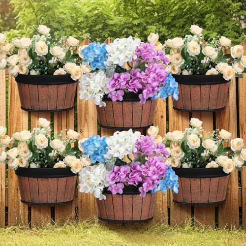 Layhit 6 Pcs Wall Hanging Planters, 13.78 Inches, Brown - color: Brown, size: 13.78 Inches