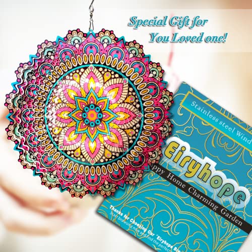 Mandala Blossom Wind Spinner - Metal Wind Spinners 12inch Large - color: Mandala Blossom