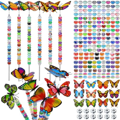 Tigeen 236 Pcs Garden Stake DIY Fairy Wand Plant Stake, Butterfly - style: Butterfly