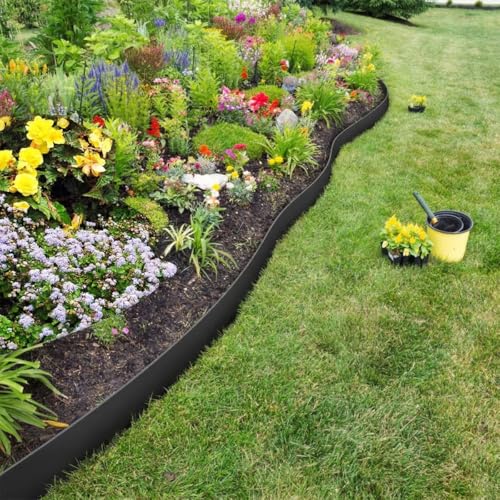 Landscape Edging Border 80FT, 4IN Tall Plastic Garden Edging - color: Black, size: 4IN x 80FT