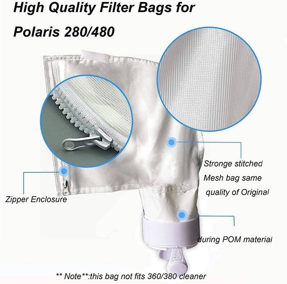 Nylon Mesh Pool Cleaner Bags,All Purpose Filter Bag - size: 4 pack zipper bag