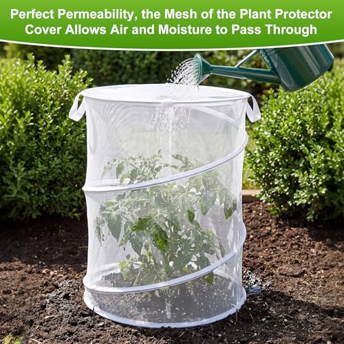 6 Pack Pop up Plant Covers 20"Hx12"D Insect Barrier Mesh Plant Cover