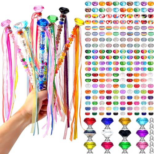 Tigeen 236 Pcs Garden Stake DIY Fairy Wand Plant Stake, Colorful Ribbons - style: Colorful Ribbons