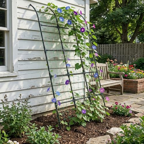 7.2 ft No-Drill Leaning Garden Trellis for Climbing Plants