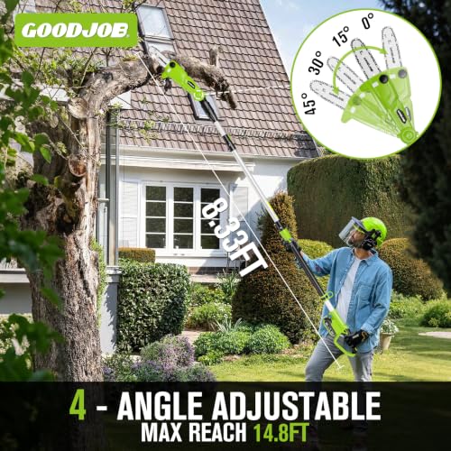 Cordless Pole Saw, 20V Electric Pole Chainsaw for Tree Trimming