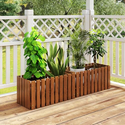 HAPPYGRILL Slat Style Wooden Raised Garden Bed