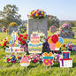 Sieral 6 Pcs Happy Birthday in Heaven Decoration Funny Funeral Grave Sign - style: Colorful