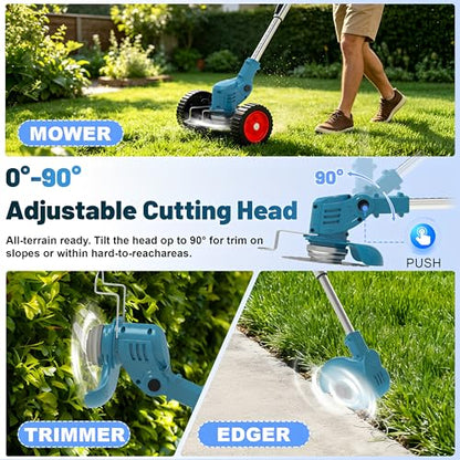 Electric Weed Wacker 21V 2× Battery Powered Eater