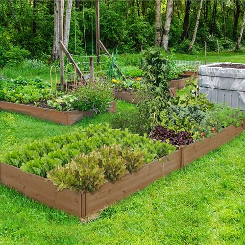 Yaheetech Wooden Raised Garden Bed Outdoor Planter Box, Dark Brown - color: Dark Brown, size: 8ft x 4ft
