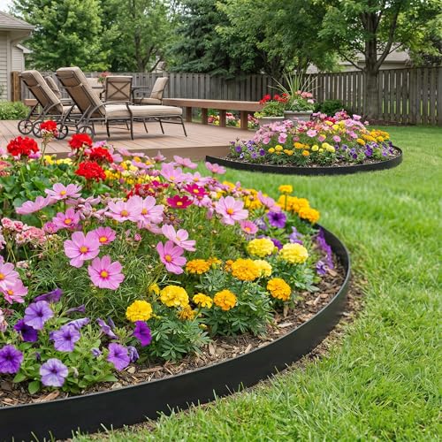 4" x 33FT Plastic Landscape Edging Border with 30 Spikes for Garden