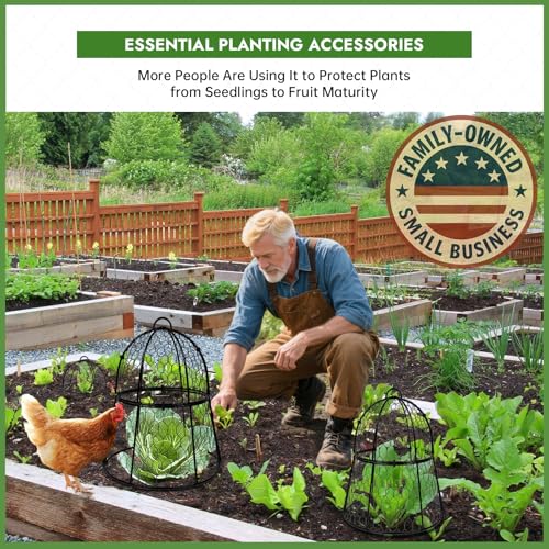 Decoroca 4 PCS Garden Cloches for Plants - Chicken Wire Plant Protectors - size: 4pcs-13.4x13in