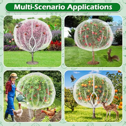 10'x10' Fruit Tree Netting Cover with Zipper and Drawstring