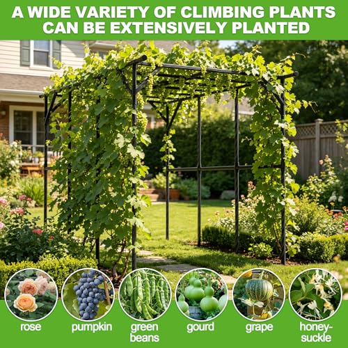 BUKLIYN Garden Arch - Grape Vine Trellis Size: 134.7 * 78.7 * 86.6 inches - size: One Leg-135×79×87in