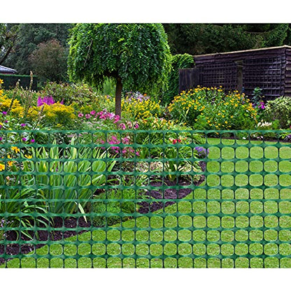 DOEWORKS Plastic Safety Fence, 4 ft x 100 ft Barrier Netting, Green - color: Green