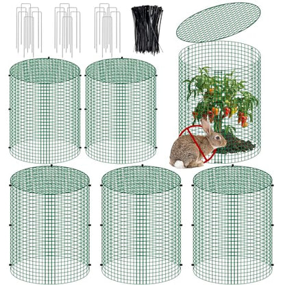 6 Sets 13"x 16" Wire Plant Protector from Animals, Plant Protector Cages - color: Green-6pcs