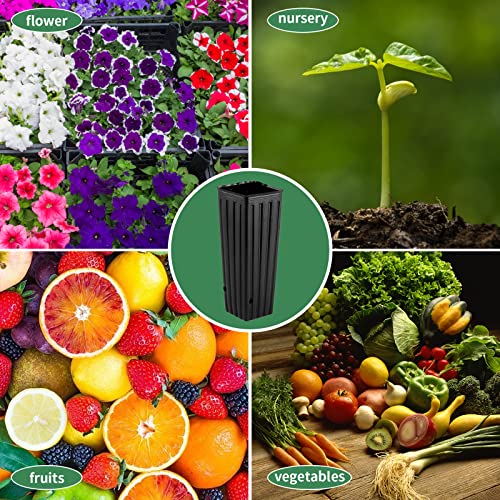 50 Pcs 12" Tall Tree Pots Plastic Deep Nursery Pots - color: 50pc Square