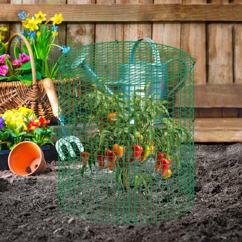 4 Sets 13"x 16" Wire Plant Protector from Animals, Plant Protector Cages - color: Green-4pcs
