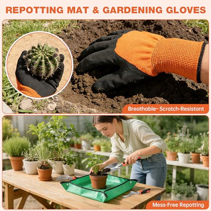 9-Piece Garden Tools Set Heavy Duty Stainless Steel with Tote Bag
