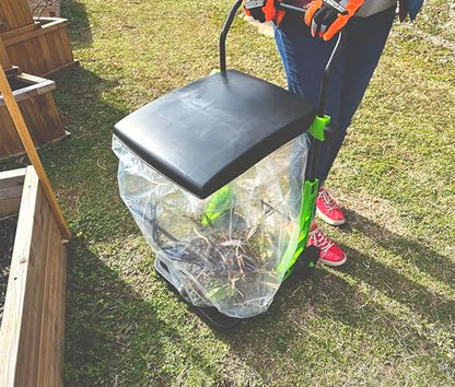 Bosmere All Purpose Garden Cart, Adjustable Collapsible Yard Waste Can, Portable Trash Bin - color: Basil