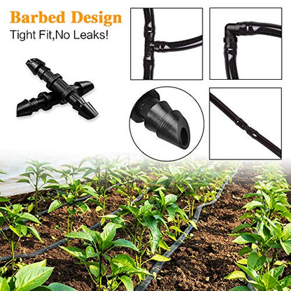 70 Pack Drip Irrigation Universal 1/4" Barbed Coupling Fitting, Barbed Connectors for 1/4" Drip Tubing - size: 70P-Coupling Fittings