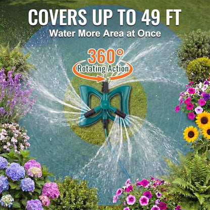 Rotating Lawn Sprinkler with Adjustable Riser