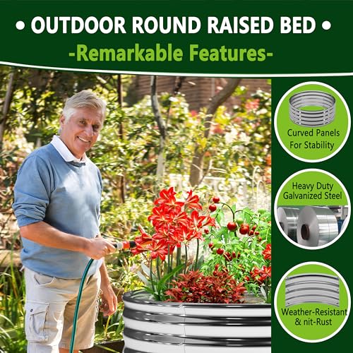 DIIYIV Galvanized Raised Garden Bed,2x2x1FT,2PCS,Silver - size: 2x2x1(2PCS)