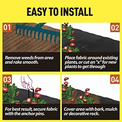 Petgrow Heavy Duty Weed Barrier Landscape Fabric 4FTx100FT - size: 4FTx100FT