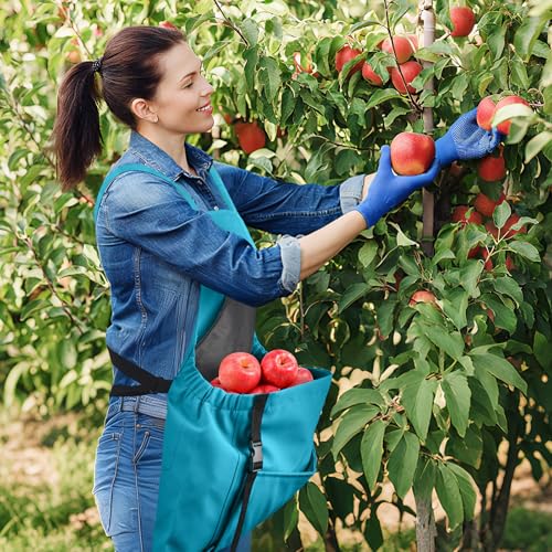 Gardening Apron with Bottom Quick Release Kangaroo Pocket for Women, Men - color: Blue