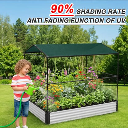 SUNNY GUARD Sun Shade Cloth, 6.5 x 10 FT Green HDPE Mesh - color: 90 SHADE-GREEN, size: 6.5 FT x 10 FT