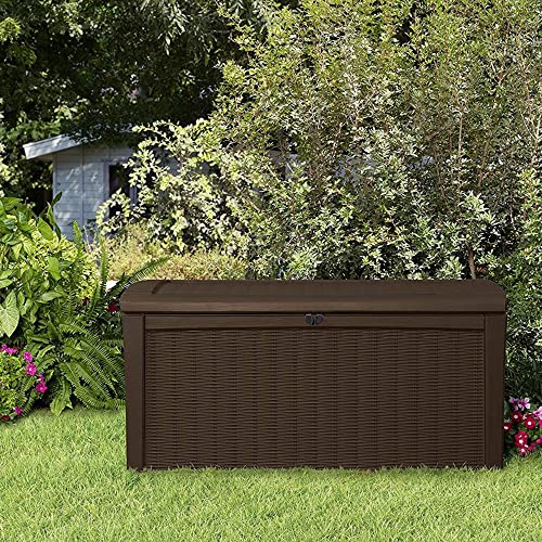 Keter Outdoor Storage Deck Box, Borneo 110 Gallon, Brown - color: Brown