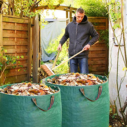 Leaf Bags, 2-Pack 72 Gallons Reusable Yard Waste Bags with 4 Handles