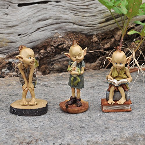 Top Collection Miniature Fairy Garden and Terrarium Statue, Garden Pixie Elf Reading Book - color: Garden Pixie Elf Reading Book