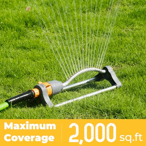 Durable Oscillating Sprinkler for Yard and Garden, Swinging Sprinkler with Adjustable Spray, Garden and Lawn Large Area Watering