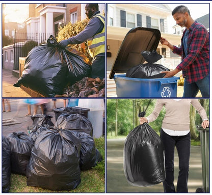 Teivio Large Black Trash Bags 30-33 Gallon 40 Count 30+ Gal Garbage Bags