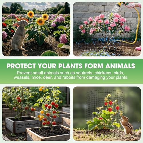 6 Pack Plant Protectors from Animals, 12x16in Metal Wire Plant Cages - size: 16in-6Pack
