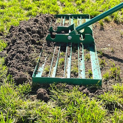 LANDZIE - Lawn Leveling Rake 24 Inch, Steel Yard Leveler Tool - style: 24 Inches
