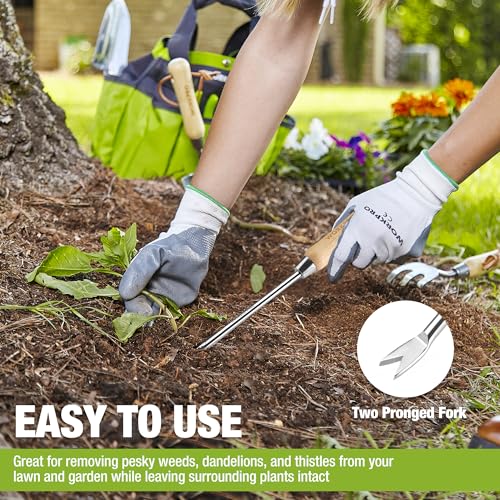 WORKPRO Dandelion Weeder Puller Tool with Wood Handle