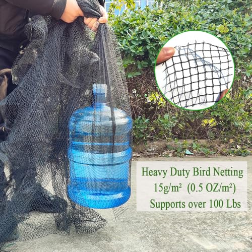25x50 FT Bird Netting, 1" Mesh, Heavy Duty Garden Netting - size: 25x50FT-1"