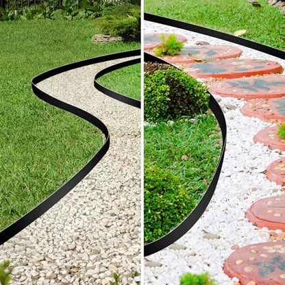 JERIA 2 Inch Tall 100 FT Garden Edging Kit with 120pcs Spikes, Plastic Edging for Landscaping - size: 2IN x 100FT