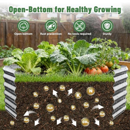 48" Diagonal,17" Tall Steel Hexagon Raised Garden Bed/ Planter Box Silver - color: Silver, size: 4FT X 1.5FT