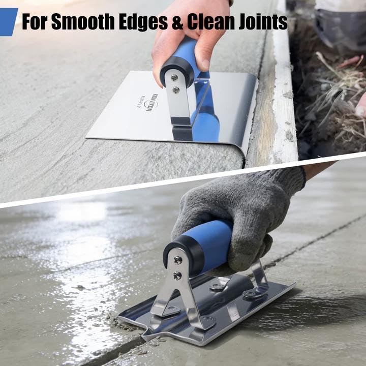 2PCS Stainless Steel Concrete Edger & Concrete Groover Tool - style: 2PCS - Concrete Edger & Groover