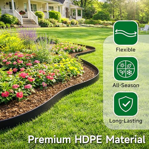 Gardzen 1.5" x 33' Landscape Edging Kit - color: Black, size: 1.5IN-33FT
