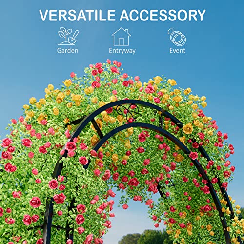 Arbuxzuy 8.5ft Metal Garden Arch Trellis for Climbing Plants - size: Large