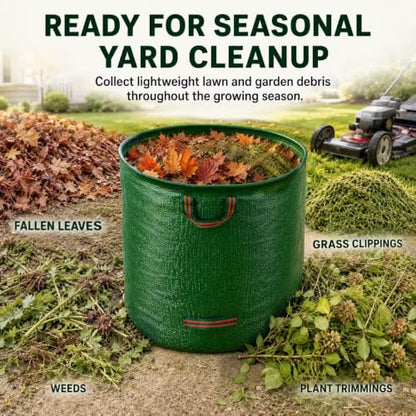 150 Gallon Oversized Reusable Yard Waste Bags, Leaf Bags for Lawn Cleanup