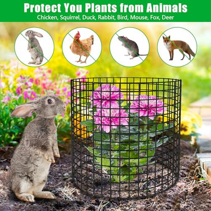 5 Pack Plant Protectors from Animals, 13x12" Plant Cages for Outdoor Plants - size: 5 PACK-13x12inch