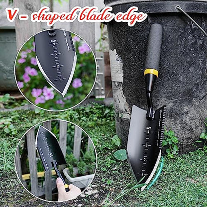 Kemaier Heavy Duty Gardening Hand Trowel - Stainless Steel Tool - style: Tooth Trowel - Sheath