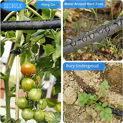 Secbulk 2026 Flat Soaker Hose 75 ft for Garden, 75' Linkable Drip Hose Diy Garden Irrigation System Saving 80% Water, Dual-layer Leak-free Design Water Hose with Holes - size: 75ft