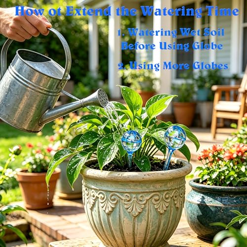 Small Plant Watering Globes, 6pcs Plastic Plant Self Watering Devices - color: G. Blue Small 6pcs