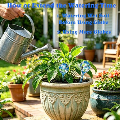 Small Plant Watering Globes, 6pcs Plastic Plant Self Watering Devices - color: G. Blue Small 6pcs